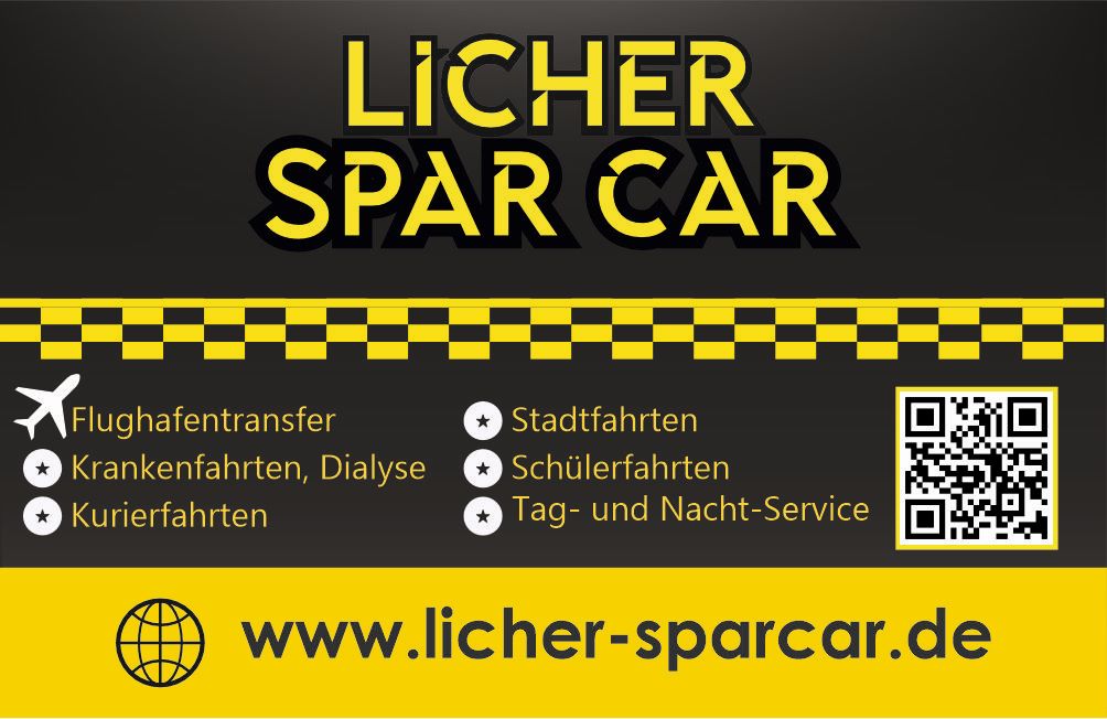 Werbekarte für Licher Spar Car